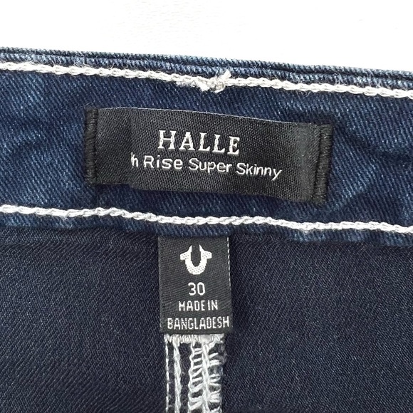 True Religion Jeans Halle Big T High Rise Flap Super Skinny Dark Wash 30/10 NWT - Picture 5 of 9